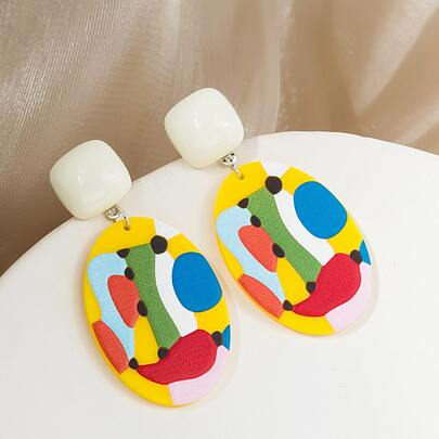 Geo Decor Drop Earrings