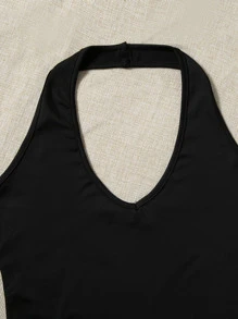 SHEIN EZwear Summer 3pcs Solid Backless Halter Top