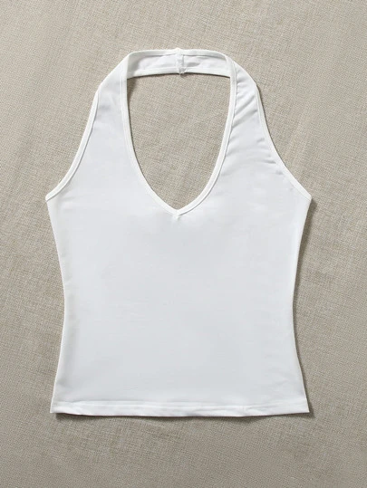 SHEIN EZwear Summer 3pcs Solid Backless Halter Top