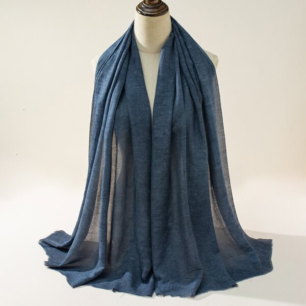 

1pc Solid Scarf, Navy blue