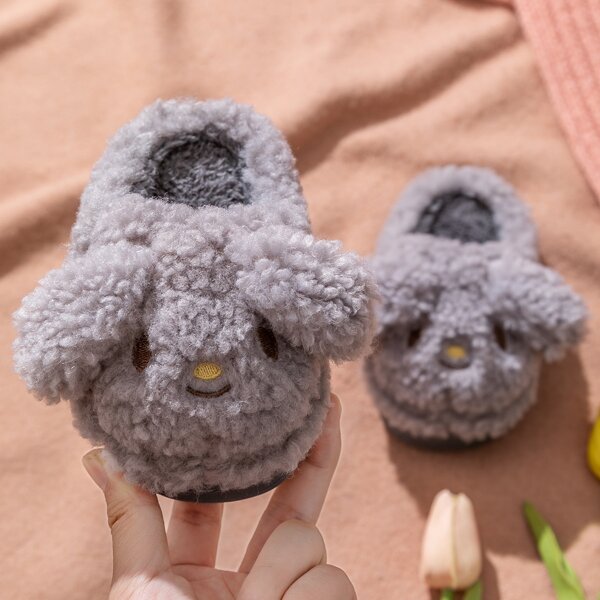 

Boys Cartoon Design Novelty Slippers, Grey