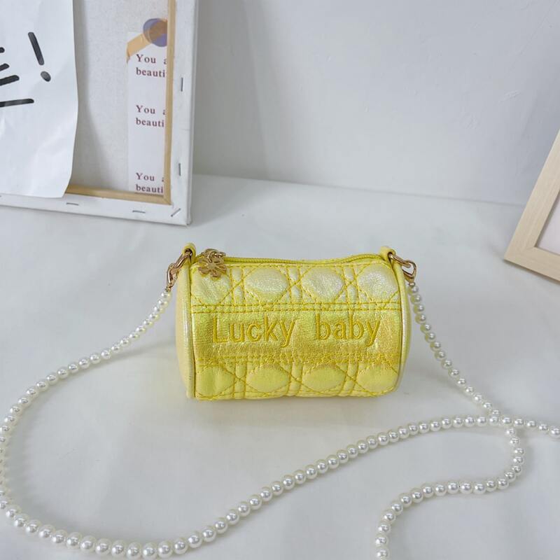 

Letter Embroidery Crossbody Bag, Yellow