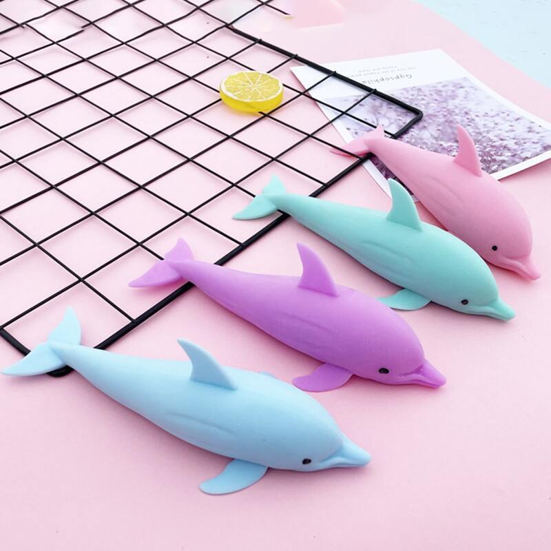 

1pc Dolphin Shaped Random Color Squeeze Toy, Multicolor