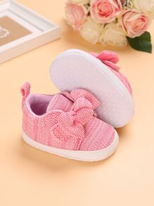 Zapatos antideslizantes de suela blanda para preandar de bebé niña - Rosa - Ver 2