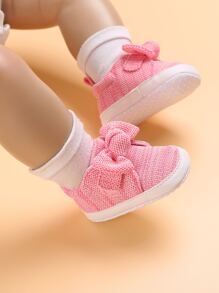 Zapatos antideslizantes de suela blanda para preandar de bebé niña - Rosa - Ver 3