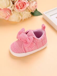 Zapatos antideslizantes de suela blanda para preandar de bebé niña - Rosa - Ver 4