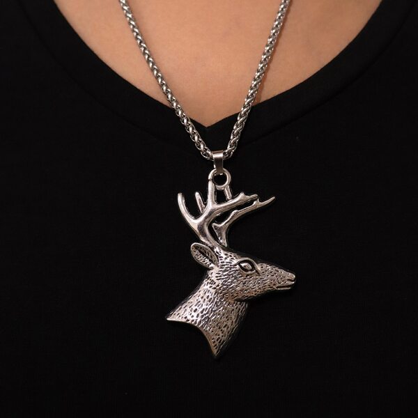 

Deer Charm Necklace, Silver