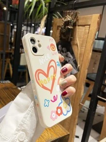 Vỏ điện thoại hoa văn hình trái tim - Màu be - Xem 1