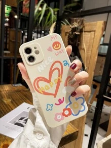 Vỏ điện thoại hoa văn hình trái tim - Màu be - Xem 3