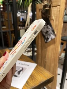 Vỏ điện thoại hoa văn hình trái tim - Màu be - Xem 4