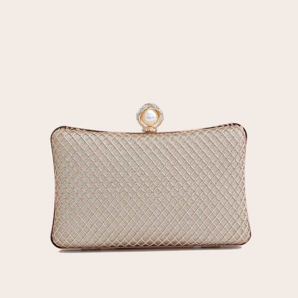

Glitter Decor Box Bag, Gold