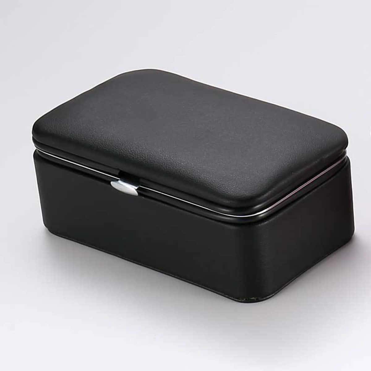 

1pc Solid Color Jewelry Storage Box, Black