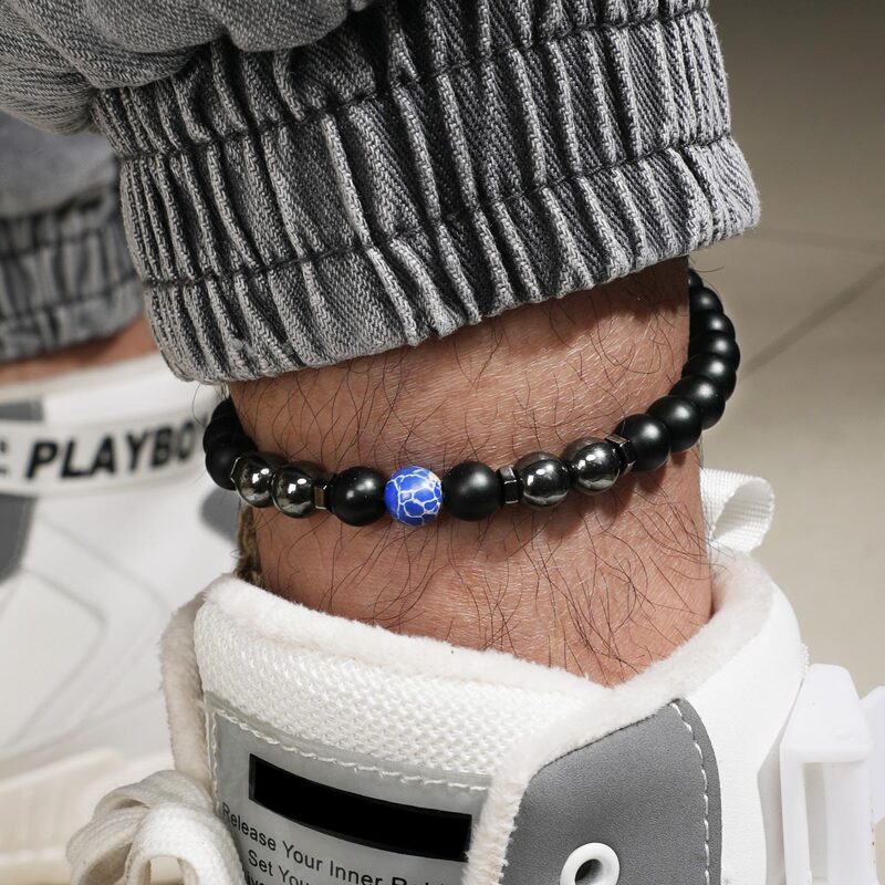 

Guys Marble Graphic Beaded Anklet, Multicolor