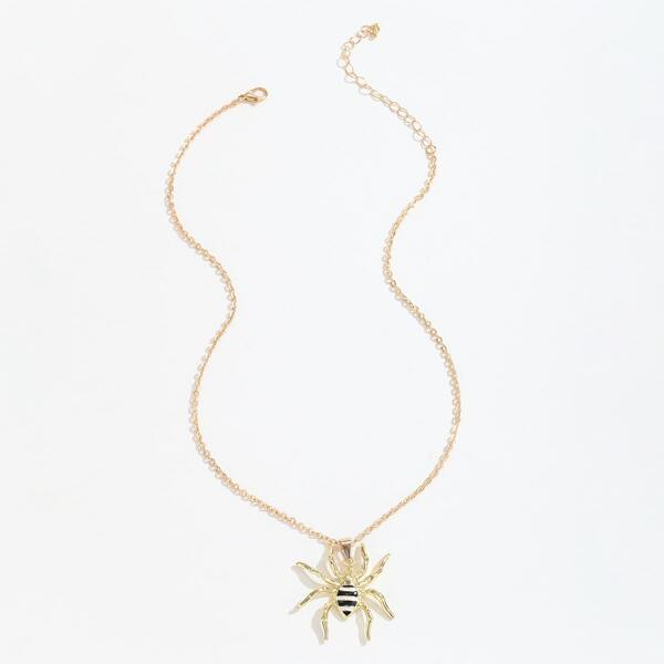 

Halloween Spider Charm Necklace, Gold