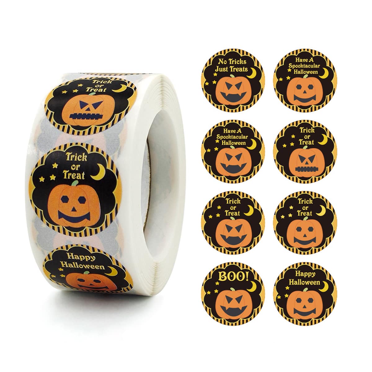 

1roll Halloween Pumpkin Pattern Sticker, Multicolor