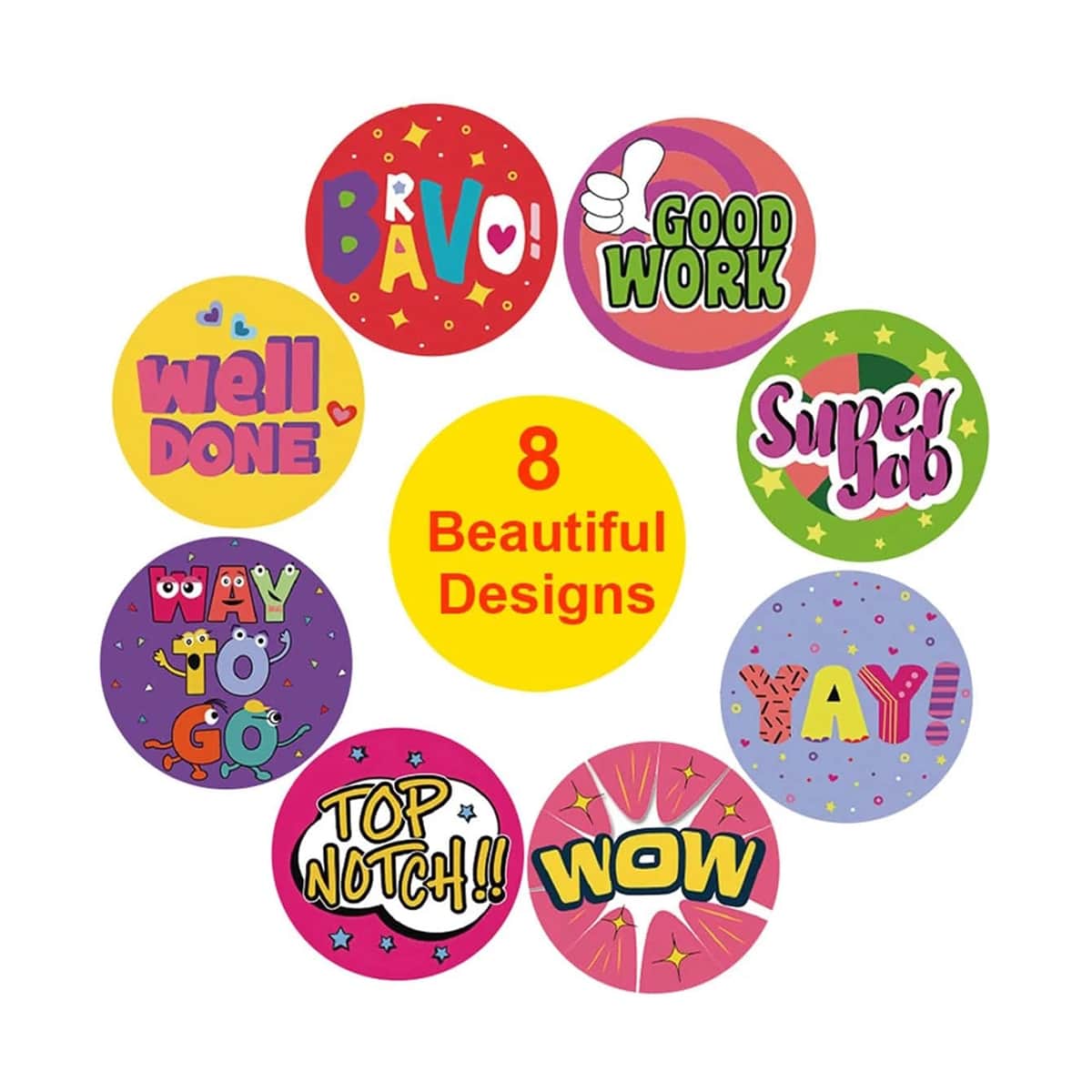 

1roll Letter Graphic Sticker, Multicolor