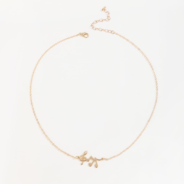 

Note Charm Necklace, Gold