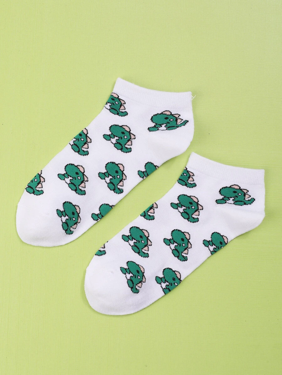 Phim hoạt hình Khủng long in Tất mắt cá chân - Nhiều màu - Xem 1