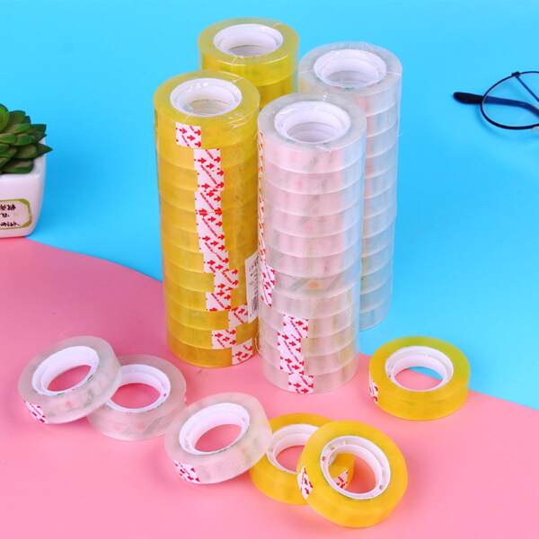 

12pcs Random Color Clear Tape, Multicolor
