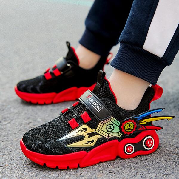 

Boys Colorblock Graphic Breathable Sneakers, Red
