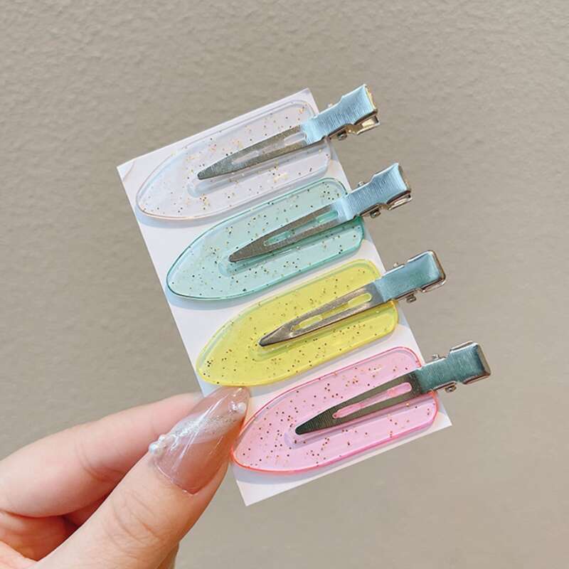

4pcs Random Clear Hair Clip, Multicolor