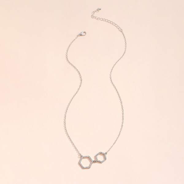 

Geo Charm Necklace, Silver