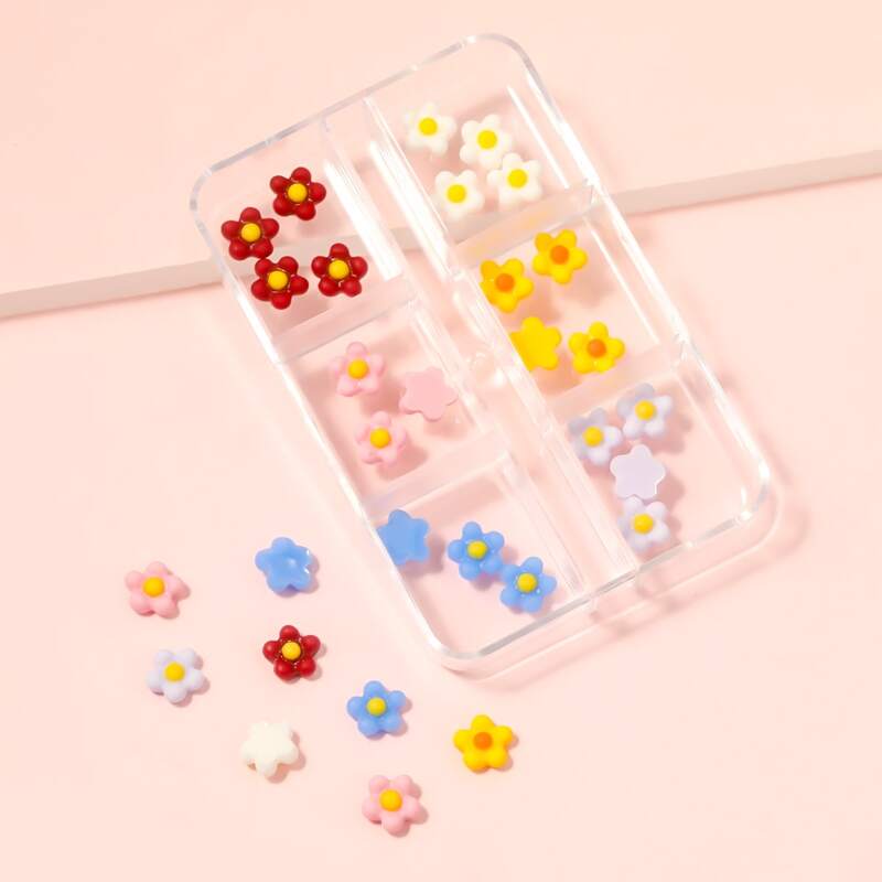 

1box Floral Design Nail Art Decoration, Multicolor