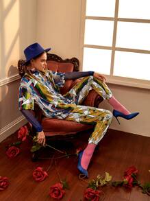 LISA MCKENDRICK 滿版印花落肩T恤 - 彩色 - 查看 4