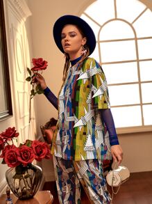 LISA MCKENDRICK 滿版印花落肩T恤 - 彩色 - 查看 5