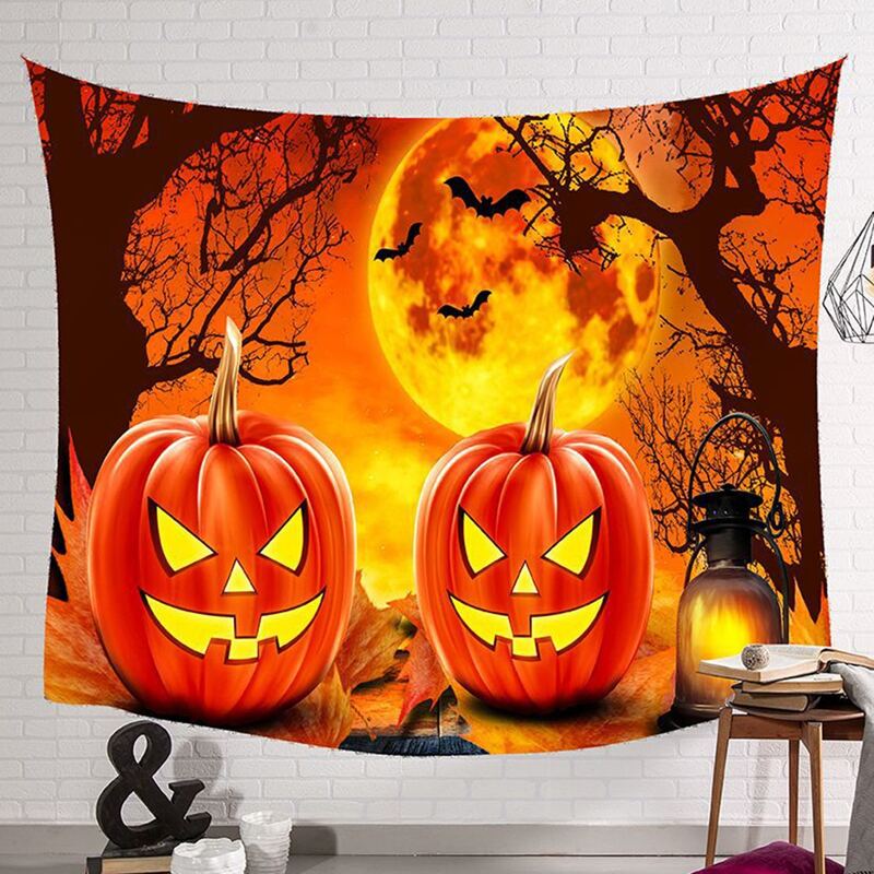 

Halloween Pumpkin Print Tapestry, Multicolor