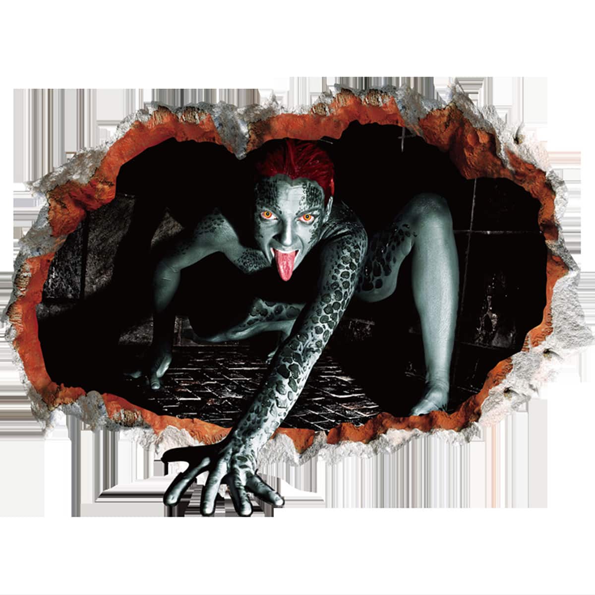 

Halloween Monster Print Wall Sticker, Black