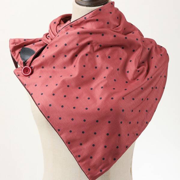 

Button Detail Polka Dot Scarf, Red