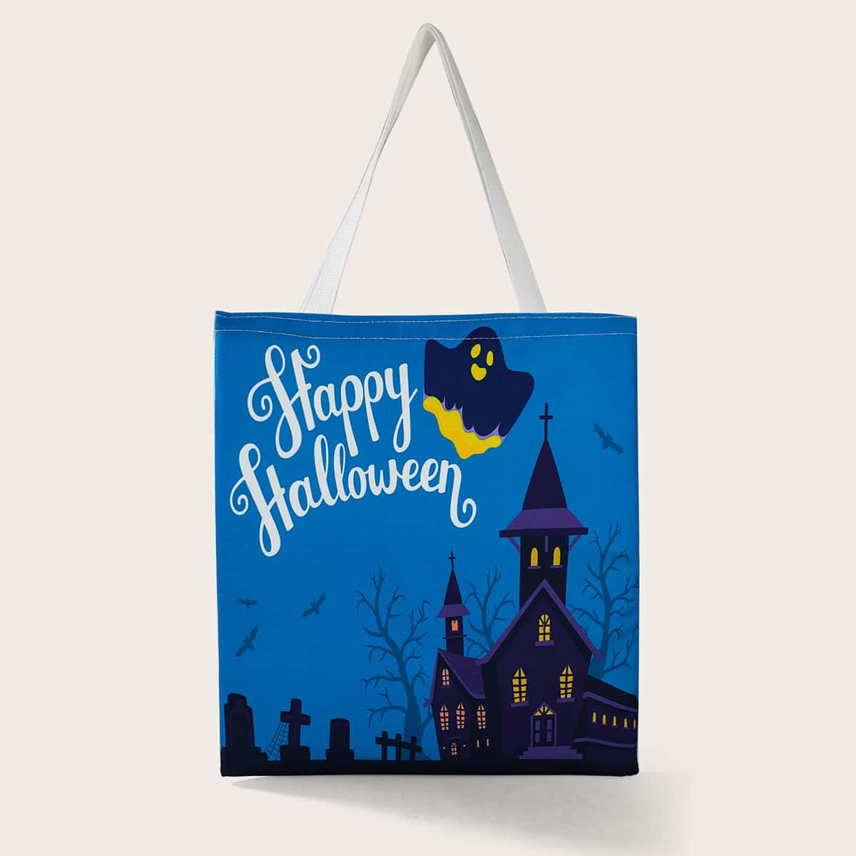 

Halloween Cartoon Graphic Tote Bag, Multicolor