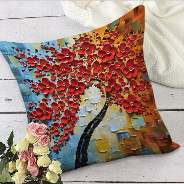 

Oil Painting Pattern Cushion Cover Without Filler, Multicolor
