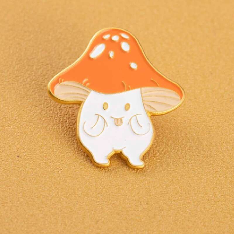 

Cartoon Mushroom Decor Brooch, Orange