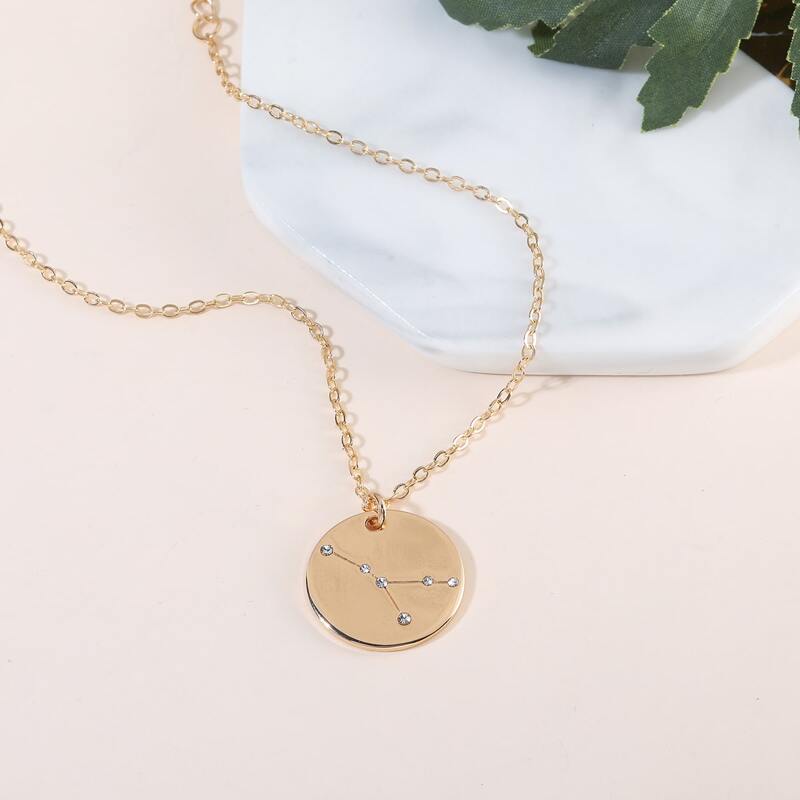 

Rhinestone Decor Chain Necklace, Gold