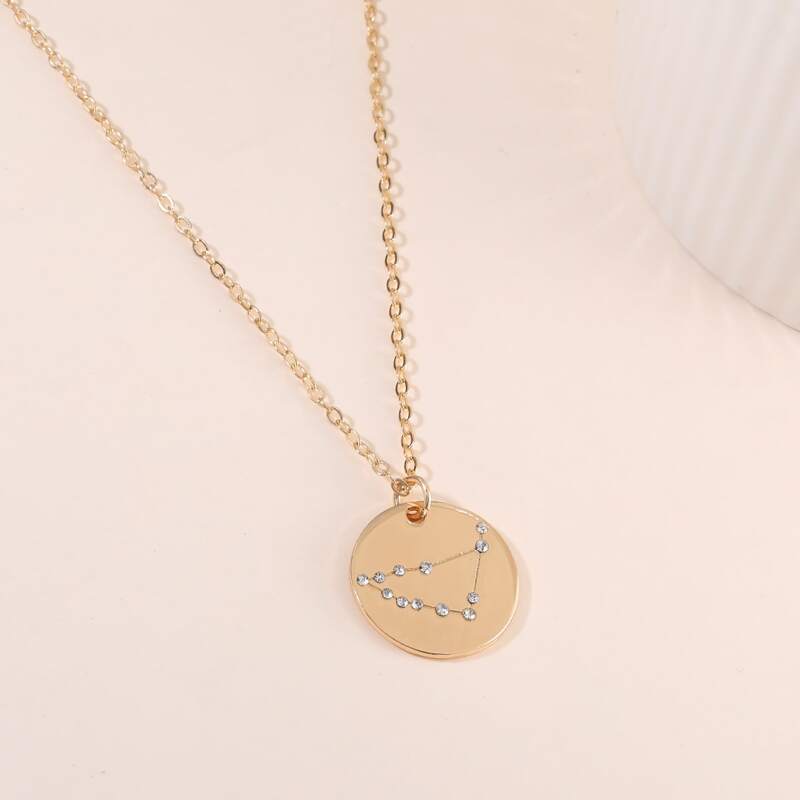 

Rhinestone Decor Chain Necklace, Gold