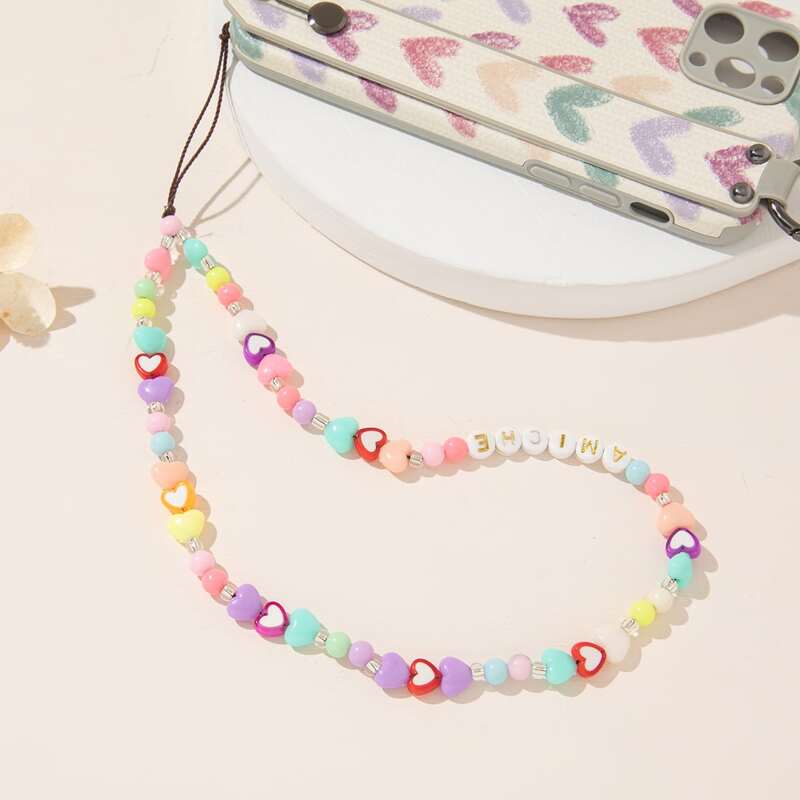 

1pc Beaded Phone Lanyard, Multicolor