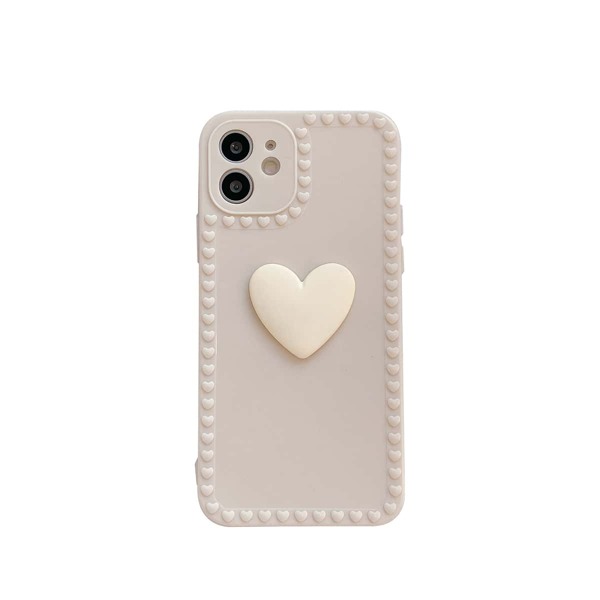 

Heart Decor Phone Case, Apricot