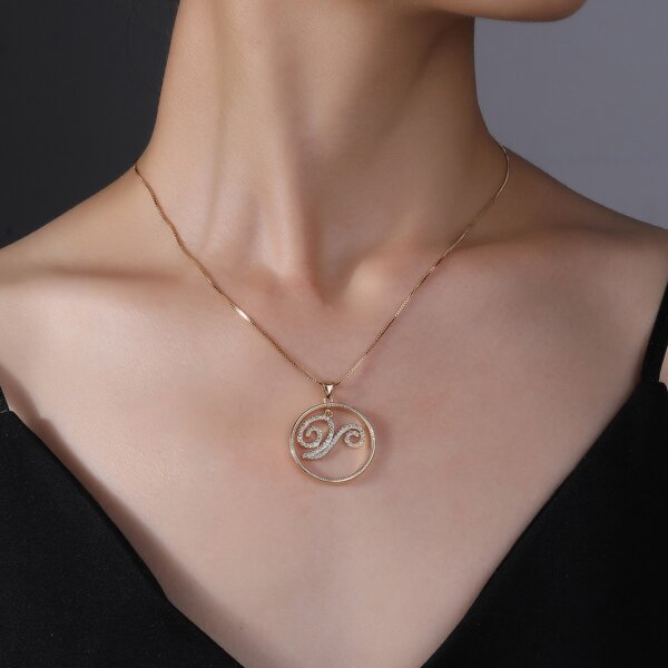 

Ожерелье со стразами с круглым декором, Золотистый