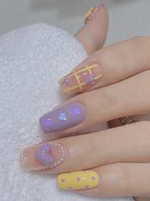 1box Heart Design Nail Art Decoration - Multicolor - View 3