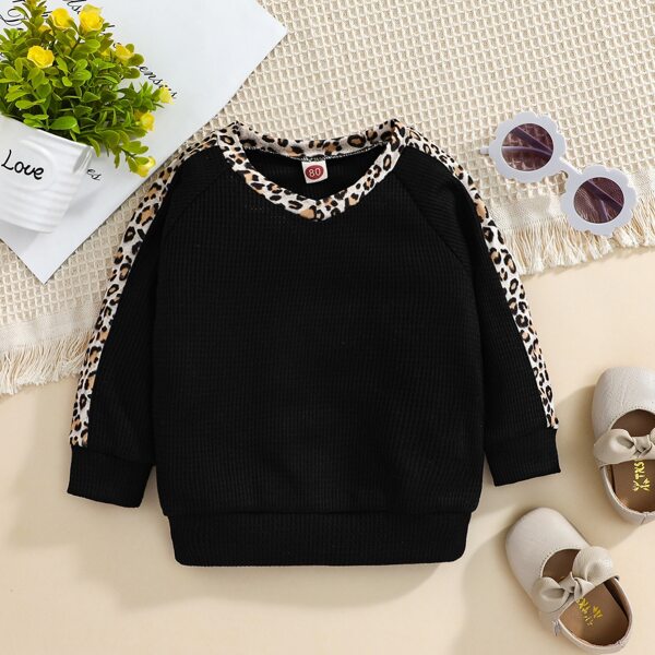 

Baby Leopard Binding Sweatshirt, Black
