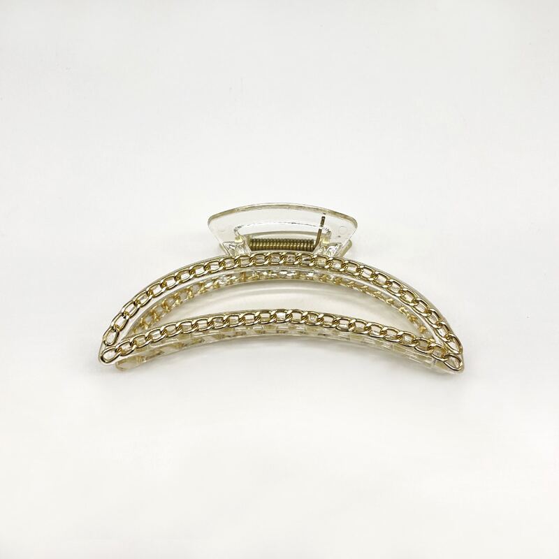 

Chain Decor Hair Claw, Champagne