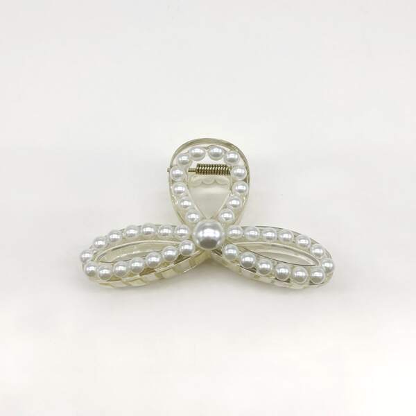

Faux Pearl Decor Hair Claw, Champagne