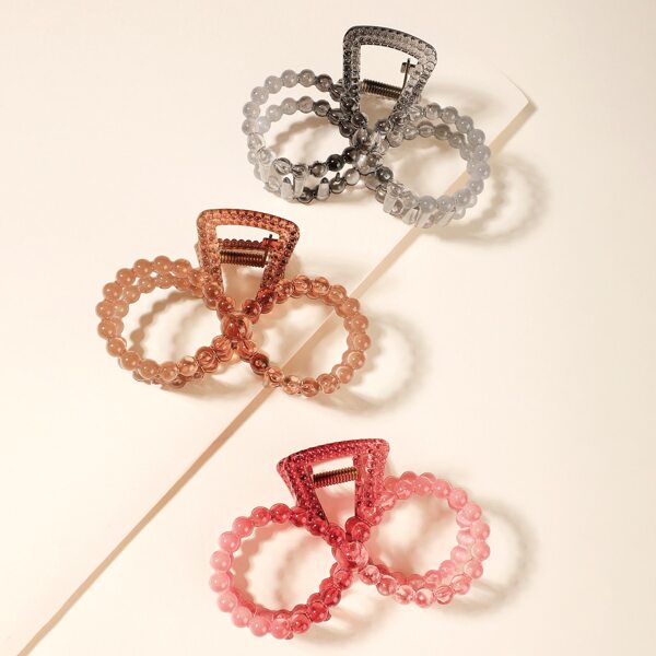 

3pcs Minimalist Hair Claw, Multicolor