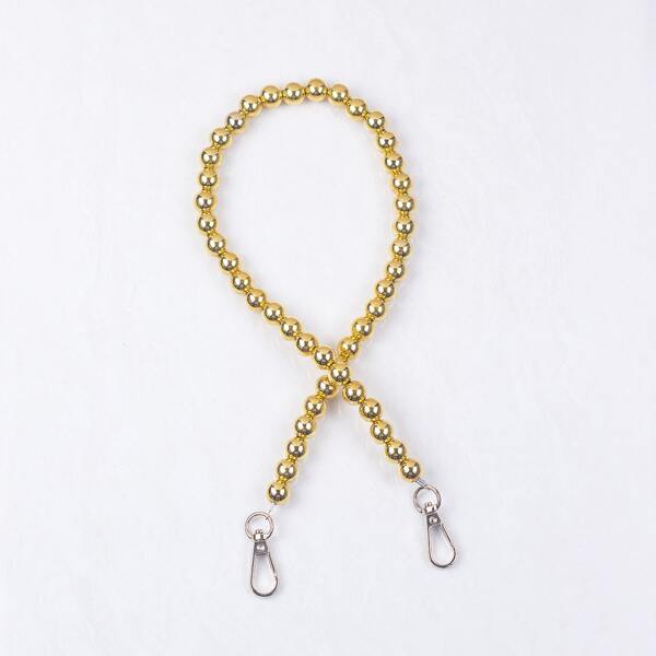 

Metallic Beaded Bag Charm, Gold