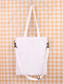 Bolso de compras gráfico con figura de dibujos animados - Blanco - Ver 4