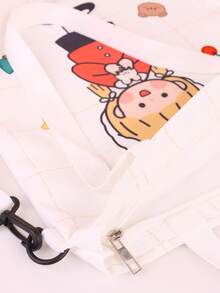 Bolso de compras gráfico con figura de dibujos animados - Blanco - Ver 5