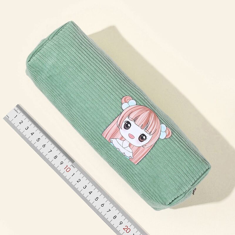 

Cartoon Girl Pencil Case, Mint green