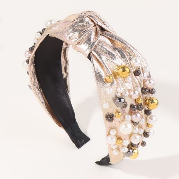 

Faux Pearl Decor Headband, Champagne